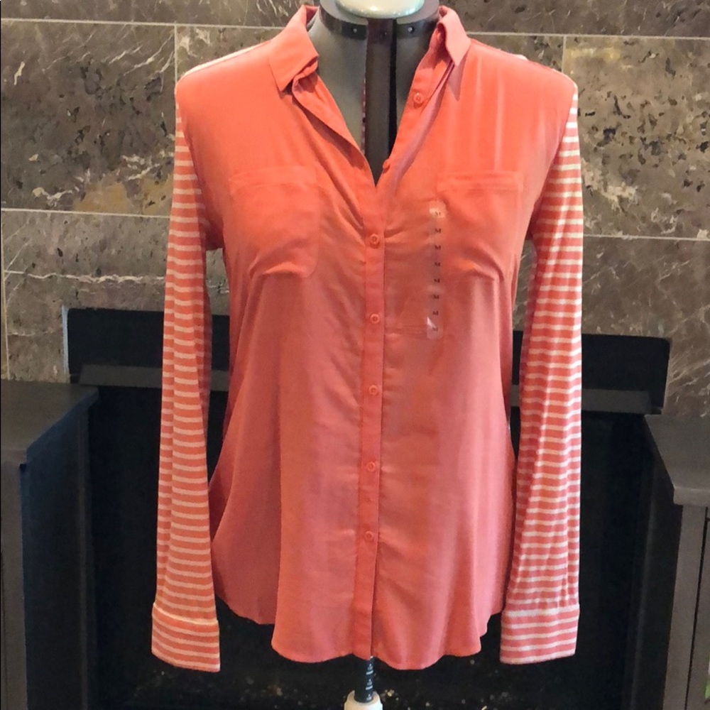 Loft Button Up Top Medium NWT